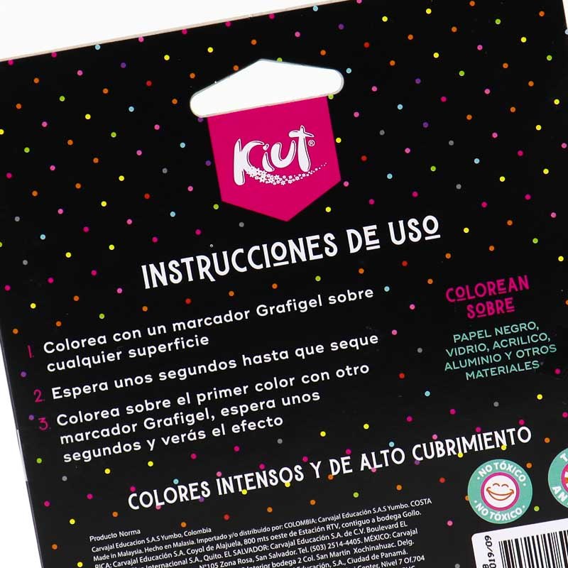 Kiut Lavables + Marcadores Grafigel -20 Piezas
