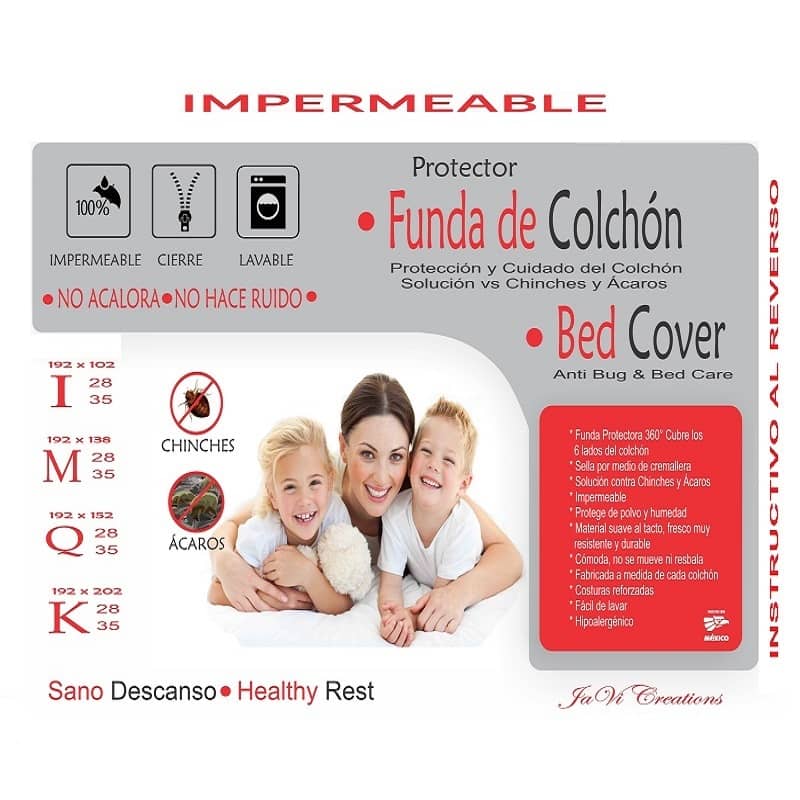 Funda Colchón Individual Impermeable Anti Chinches 192x102x28