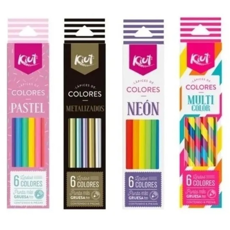 Colección Colores Kiut 24 Piezas -pastel, Neón, Multi, Metal