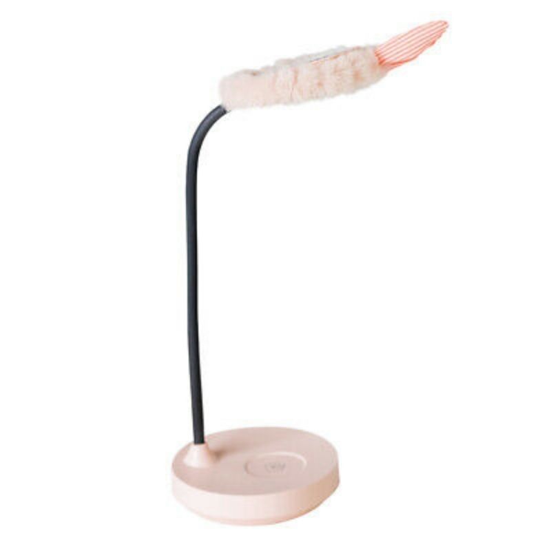 Espejo de Mesa para Maquillaje con Luz Led Regulable, LBP, Orejas Conejo, Circular, Cuello Flexible, Luz Blanca, 40cm (15.7in) -Rosa