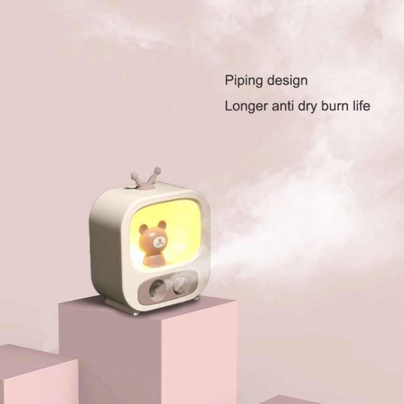 Humidificador Televisión con Osito, LBP, Aromatizante, Difusor de Aceites, 14cm(5.5in) -Rosa