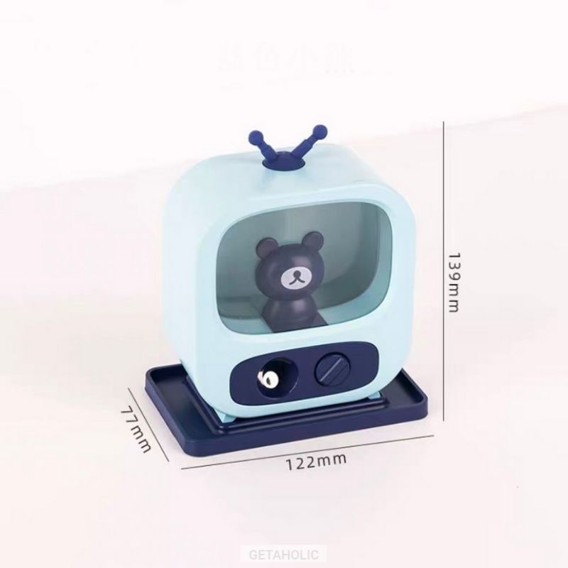 Humidificador Televisión con Osito, LBP, Aromatizante, Difusor de Aceites, 14cm(5.5in) -Azul