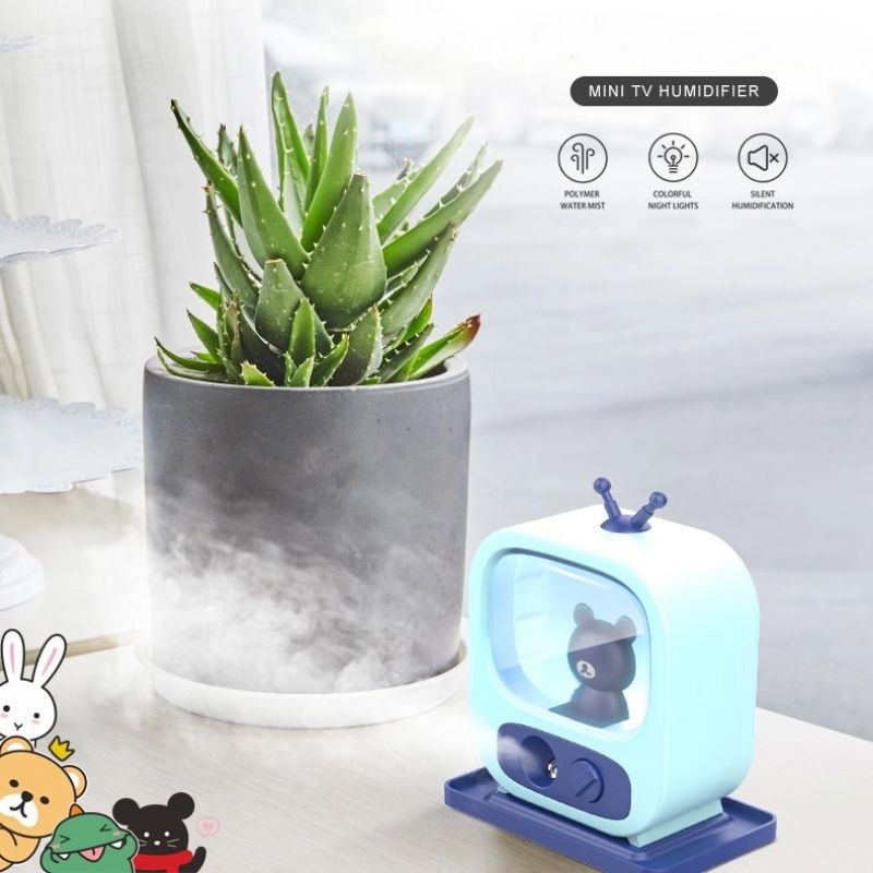 Humidificador Televisión con Osito, LBP, Aromatizante, Difusor de Aceites, 14cm(5.5in) -Azul