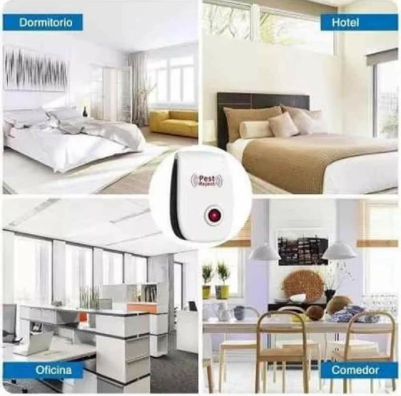 Ahuyentador Repelente Electrico Ultrasonico de Insectos y Plagas Pest Reject