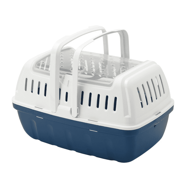 Transportadora Para Viaje Chica Jaula Conejo Hurones Cuyos Azul