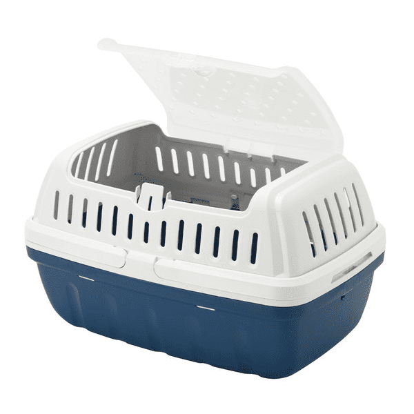 Transportadora Para Viaje Chica Jaula Conejo Hurones Cuyos Azul