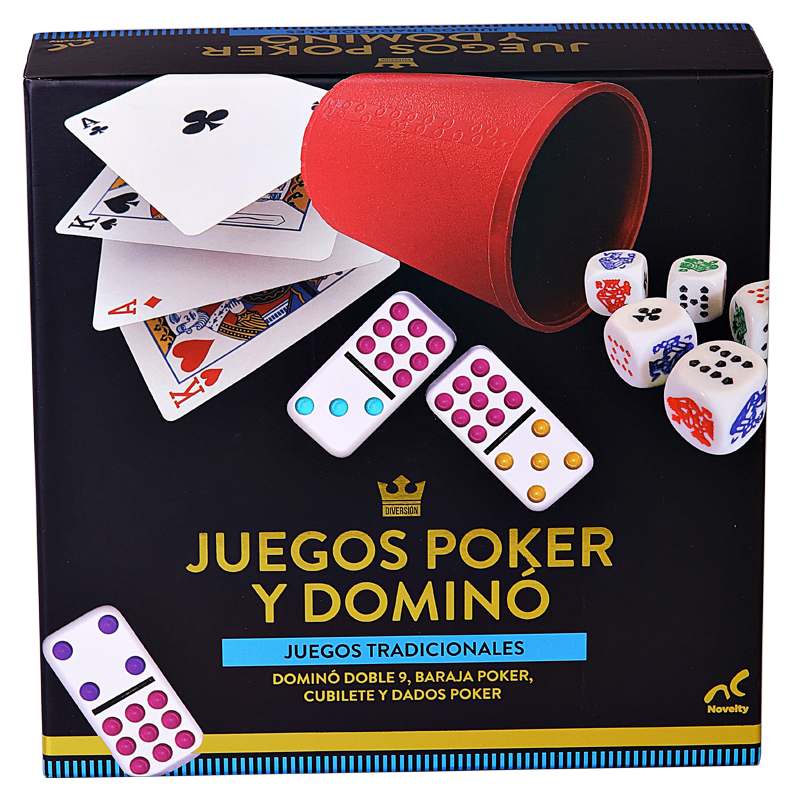 Set de Juegos en Familia de Póker y Dominó Doble 9 - Novelty