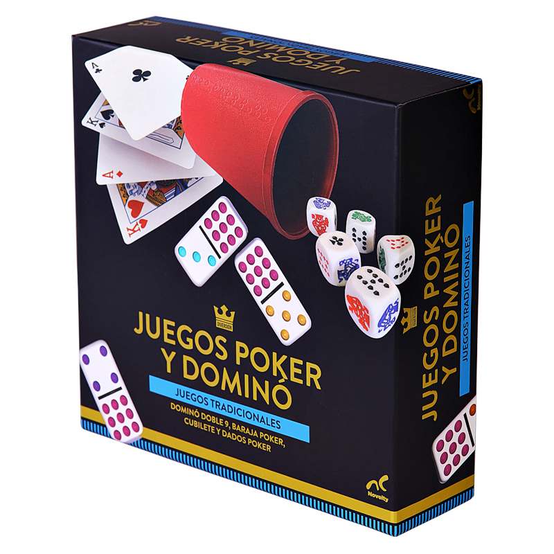 Set de Juegos en Familia de Póker y Dominó Doble 9 - Novelty
