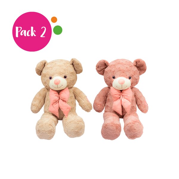 Oso De Peluche Gigante Con Moño Oso Jumbo Pack 2 Piezas