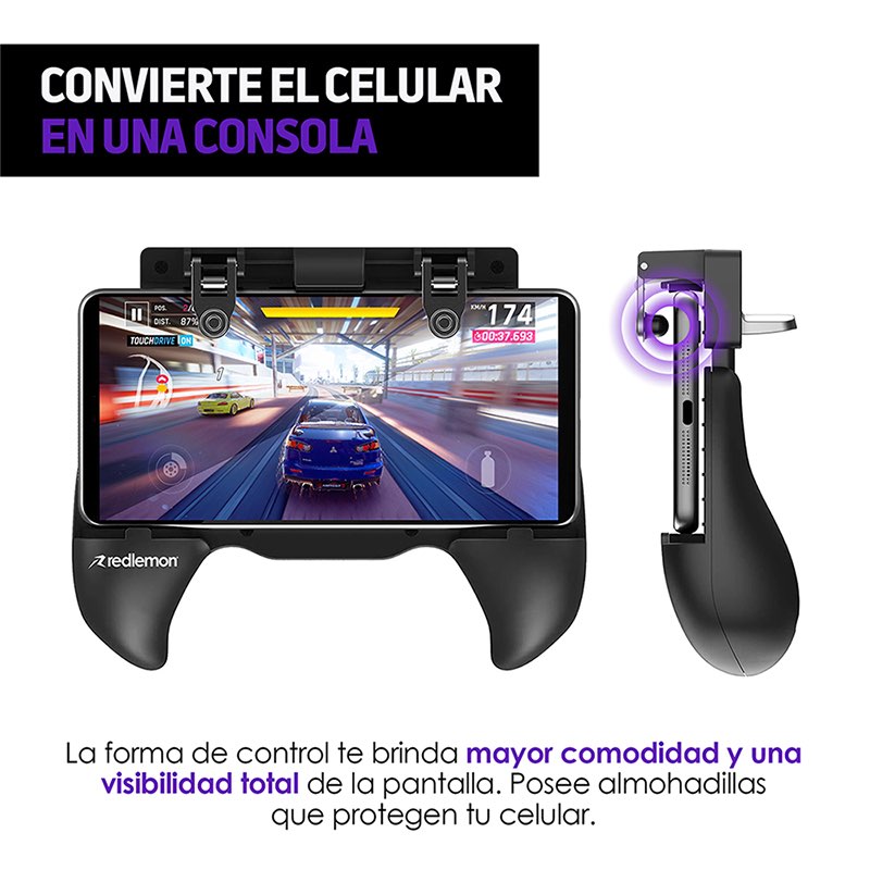 Gamepad Control para Celular Disparador con 2 Gatillos Redlemon