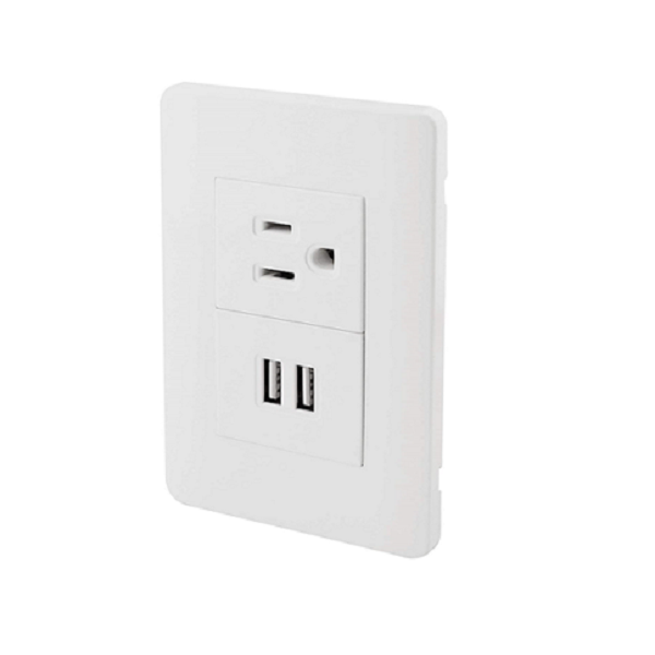 Sanelec 4466 Contacto 2 Entradas Usb, Aterrizado Con Placa