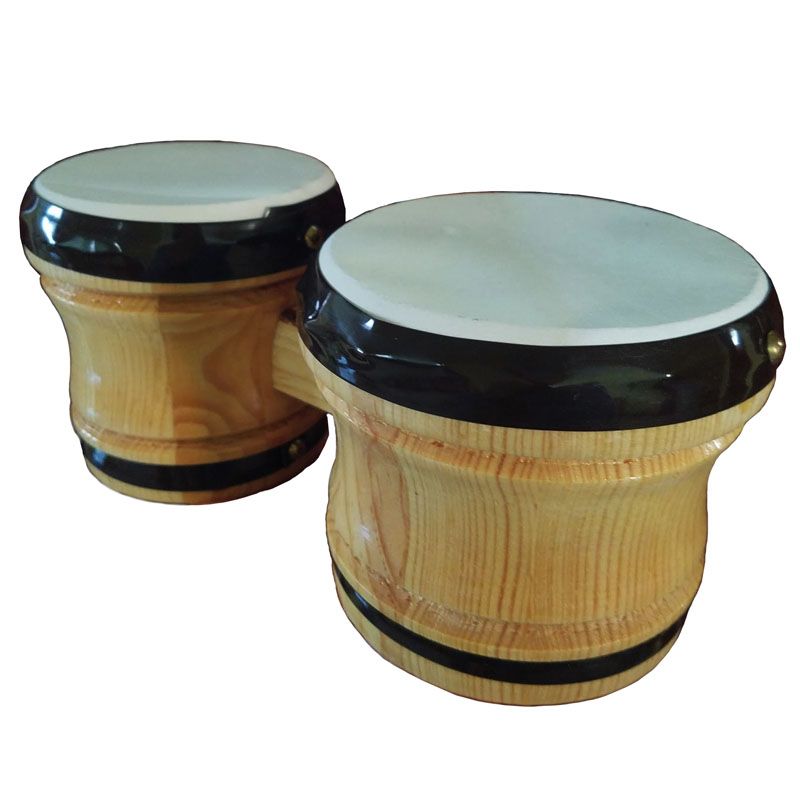 Par De Bongos Infantiles Intrumento Musical Percusión Madera