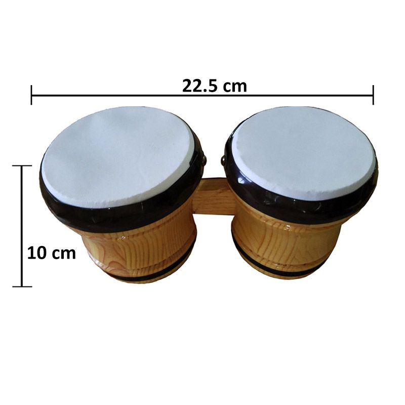 Par De Bongos Infantiles Intrumento Musical Percusión Madera
