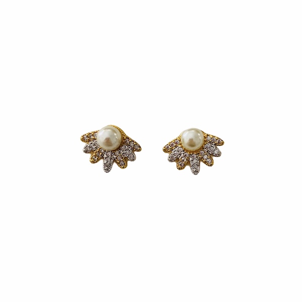 Aretes con Perla-Baño de Oro 18K