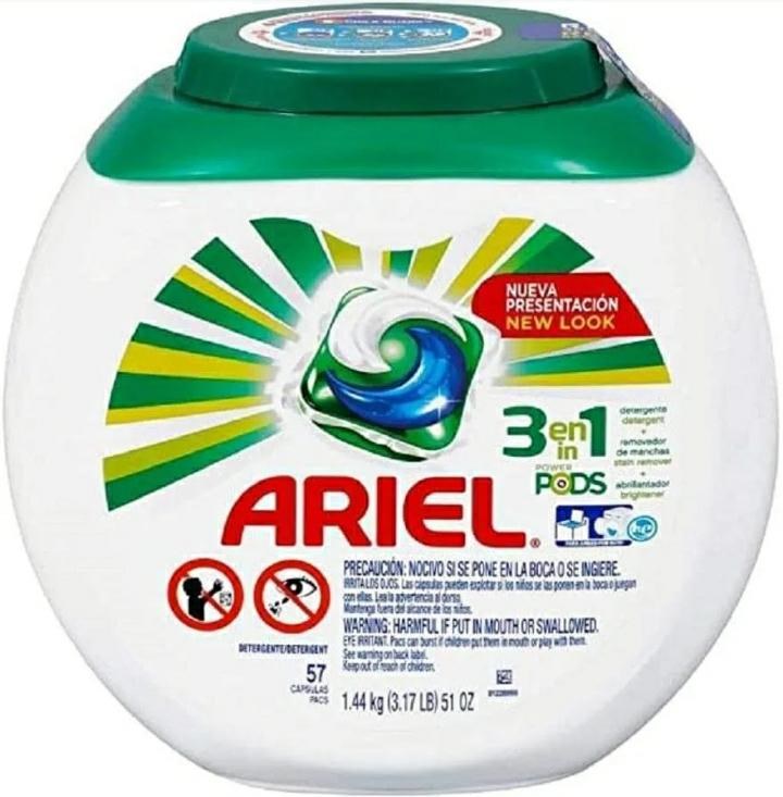 ariel capsulas 57pz pods 3 en 1 detergente