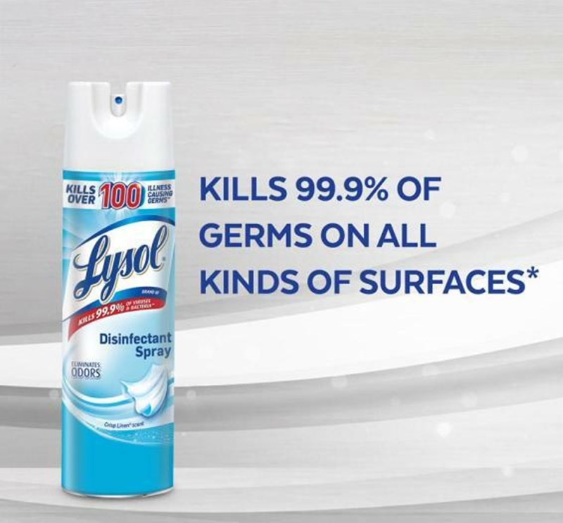 lysol desinfectante antibacterial 475gr crisp linen
