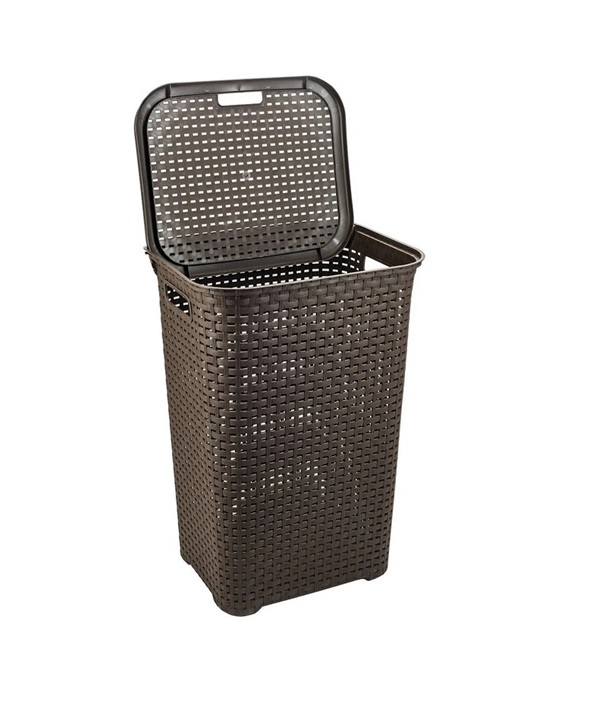 Cesto Canasta Rattan Grande Para Ropa En Color Chocolate