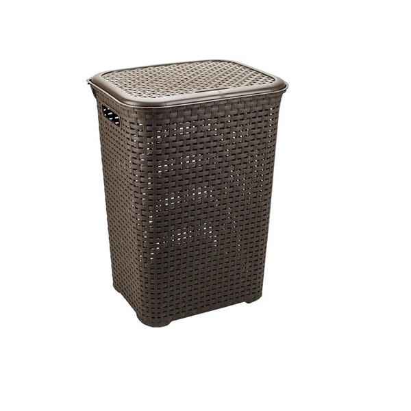 Cesto Canasta Rattan Grande Para Ropa En Color Chocolate