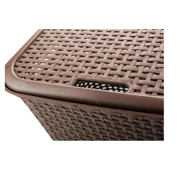 Cesto Canasta Rattan Grande Para Ropa En Color Chocolate