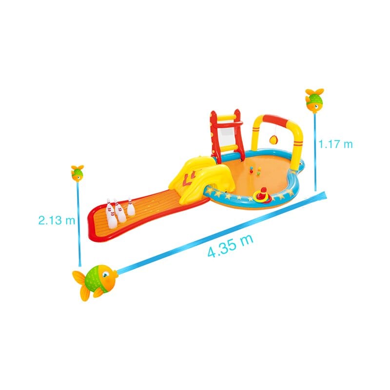 Centro de Juegos Parque Acuático Inflable Infantil Con Bolos De Boliche 435 x 213 x 117cm