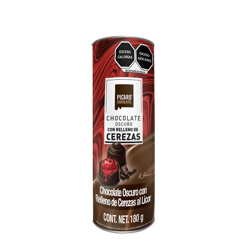 Chocolate Relleno de Cerezas al Licor - Tubo con 180g