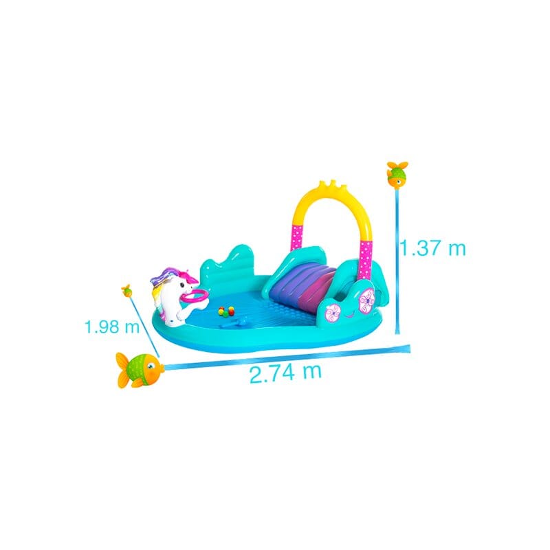 Parque Acuático Unicornio Mágico Inflable Infantil