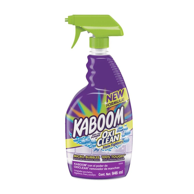 Kaboom Con El Poder De Oxi Clean Limpia Baños Mata el 99.9 de las Bacterias. 