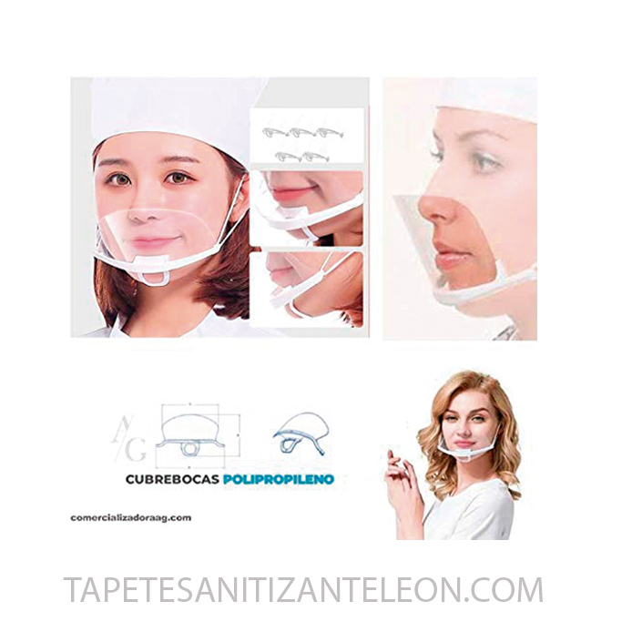 CUBREBOCAS DE PLASTICO TRANSPARENTE OPACO IDEAL PARA ROSTRO ESTETICO 5 PZAS SET