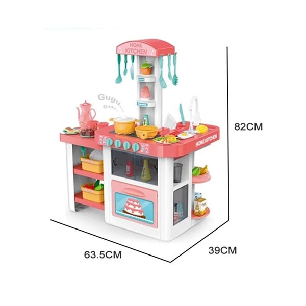 Cocinita Infatil Con 55  Accesorios Niños Juguete funciones real agua vapor juego simulacion 