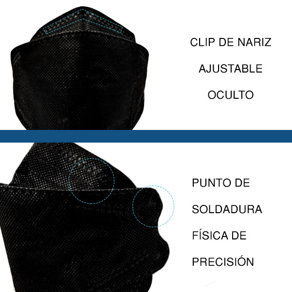 30 piezas kf94 kn95 3D negro estilo coreano certificado GB2626-2006 en empaque individual herméticamente sellado 95% filtración 