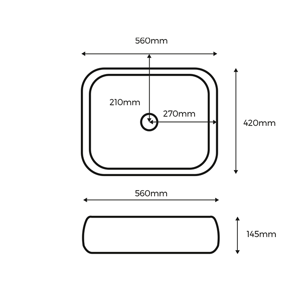 Lavabo Cerámico Bombay, Ovalin Rectangular 