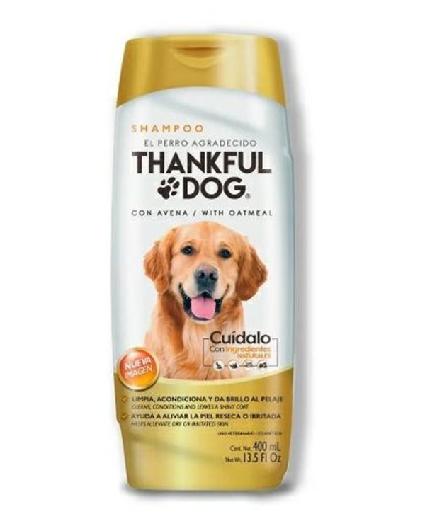 Shampoo para Perros , mascotas, Thankful Dog Shampoo De Avena 400ml