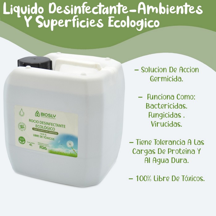 Liquido Desinfectante Para Ambientes Superficies 4Lts Tabs
