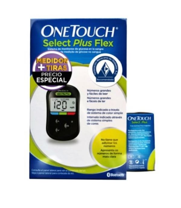 ONE TOUCH SELECT PLUS FLEX GLUCÓMETRO+ 50 TIRAS REACTIVAS