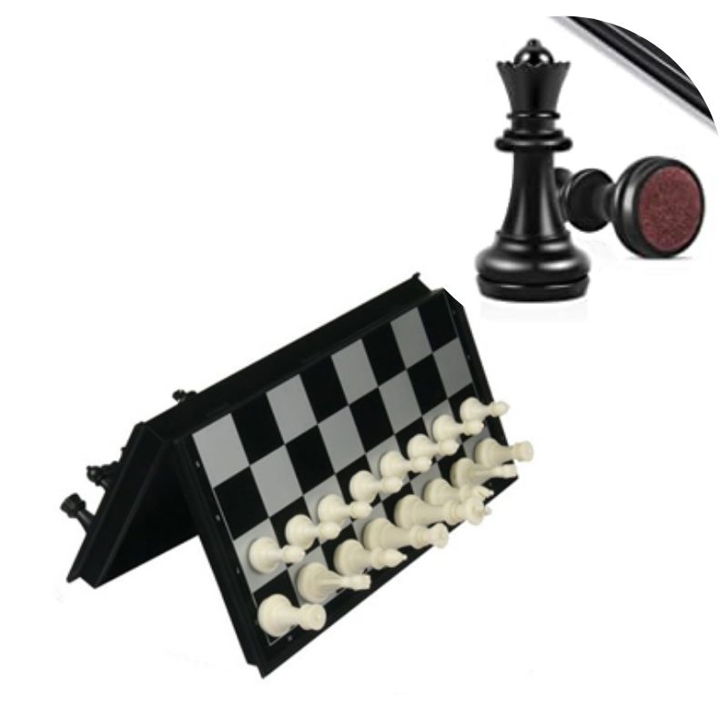 Mini Juego de Ajedrez Magnético, LBP, Portátil, Plegable, Juego de Mesa, 19x19cm 