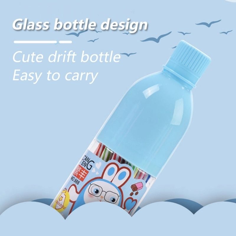 Set 36 pz Plumones Marcadores Punta Fina en Estuche Botella, LBP, Colores