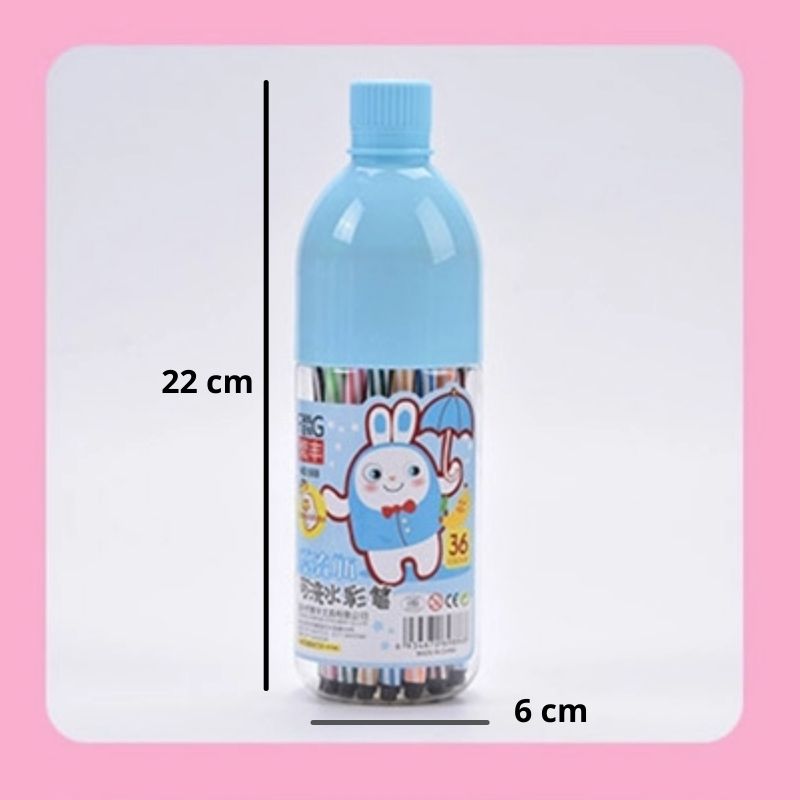 Set 36 pz Plumones Marcadores Punta Fina en Estuche Botella, LBP, Colores