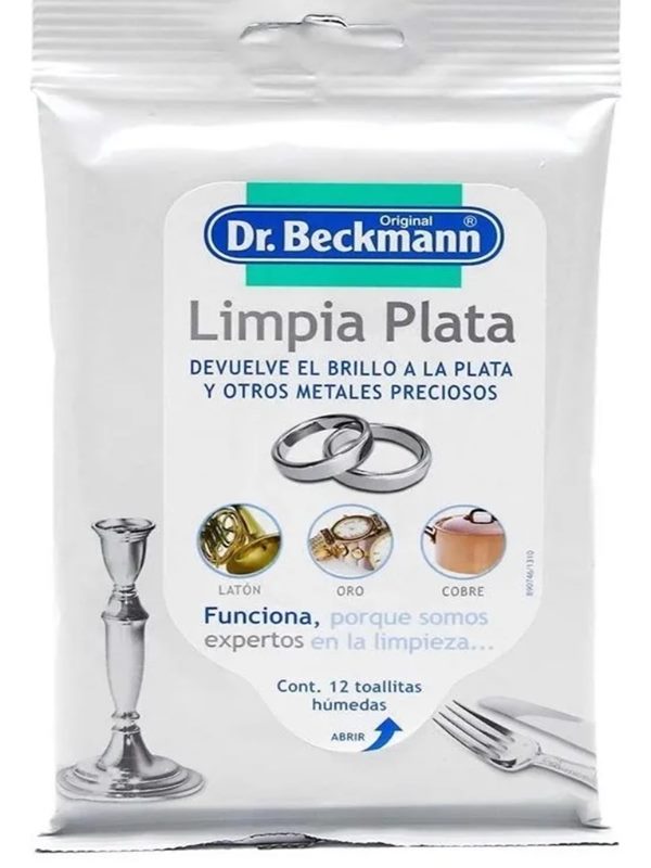 Toallas Húmedas Dr. Beckmann Limpia Plata Laton Oro Cobre 2pack
