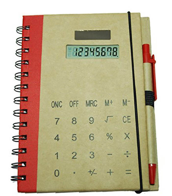 Libreta Cuaderno Con Calculadora Tamaño A5 Ecologica