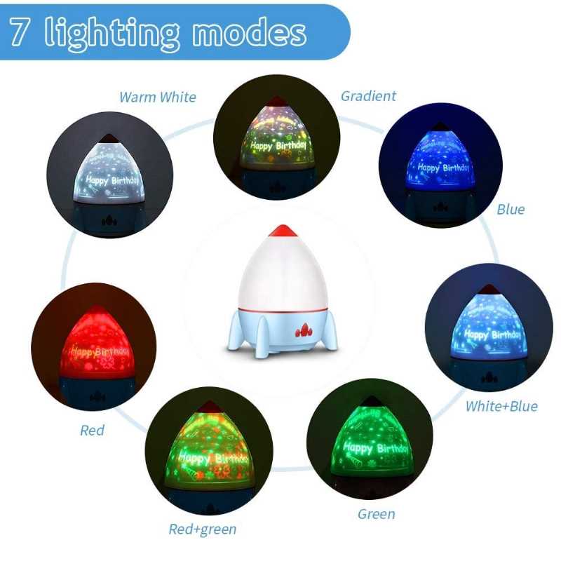 Proyector de estrellas Gadgets & fun  para habitación de batería recargable  3 en 1  lampara de noche  proyector giratoriao y caja musical