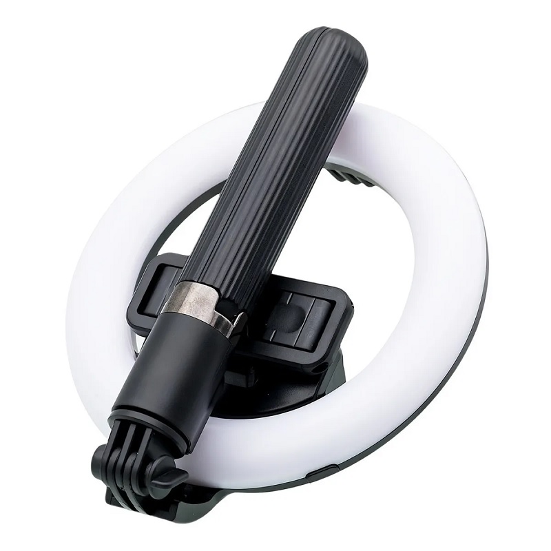 Bastón Selfie con triple aro de luz Gadgets & fun con control bluetooth desmontable Selfie Stick con iluminación