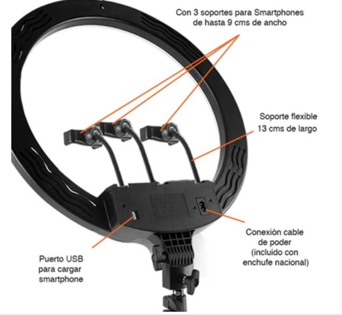 Aro De Luz Led 14 Pulgadas Profesional Y Tripie Alto Gratis