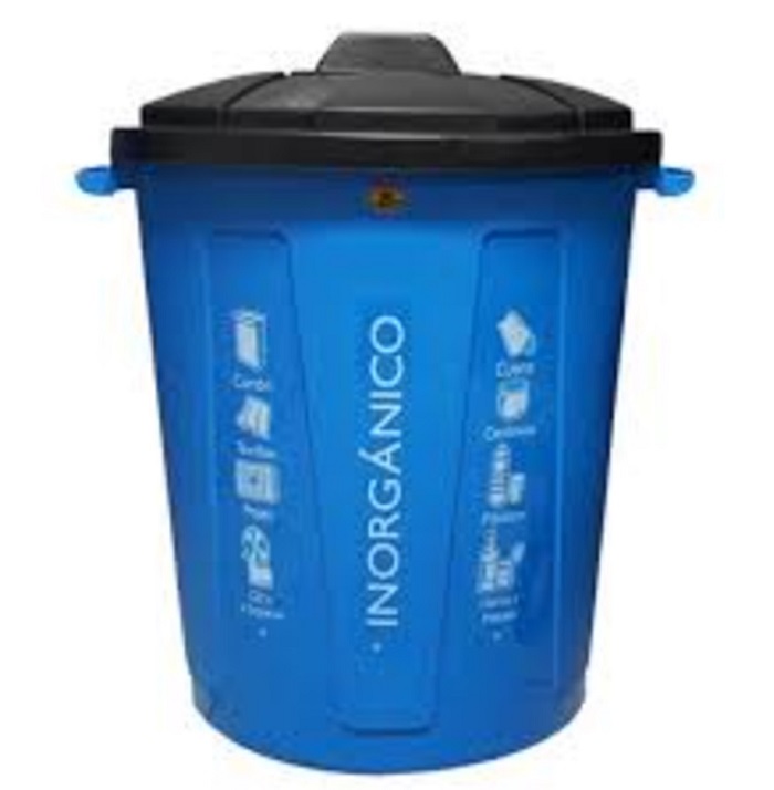 Cesto, Prácti Bote De Basura 55 Lts Azul Código Inorgánico