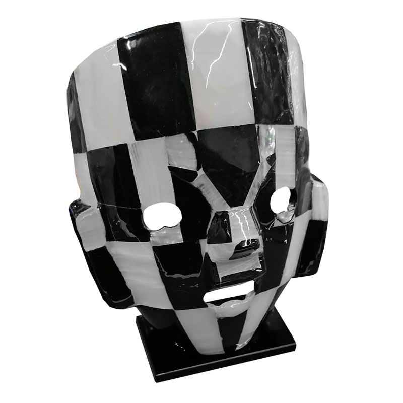 Máscara Grande Teotihuacán De Onix Con Incrustaciones Concha