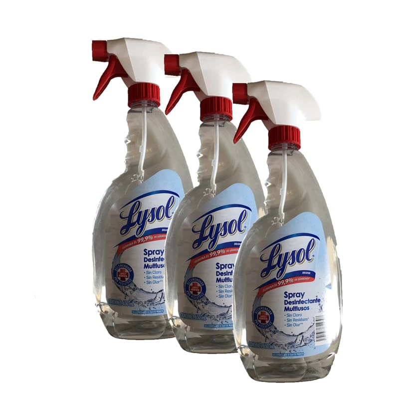 kit 3 Desinfectantes Lysol multiusos en spray 650 ml