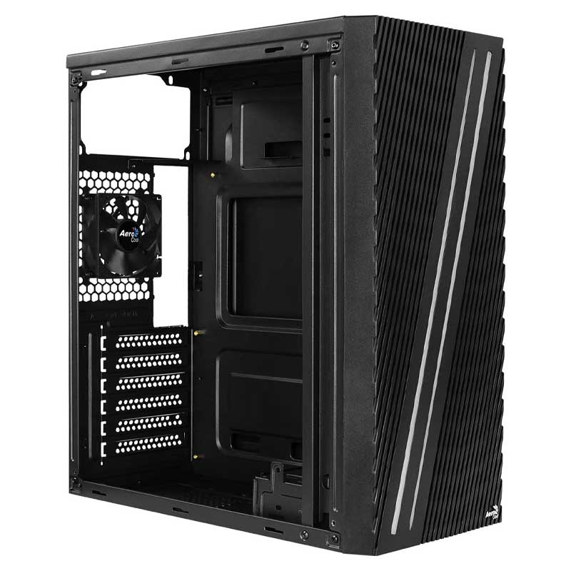 GABINETE AEROCOOL STREAK NEGRO RGB ATX S/FUENTE ACRILICO STREAK/BK