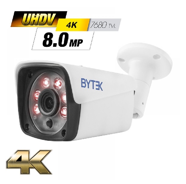 Bytek Kit de 4 camaras de 8.0mp UHDV 2160p + disco duro 500GB y cable utp