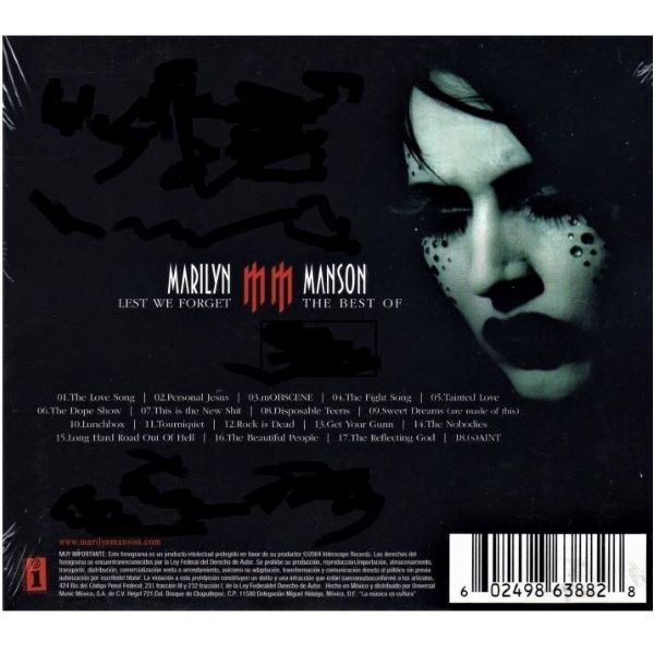 CD Marilyn Manson ~ Lest we forget: the best of (c/DVD)