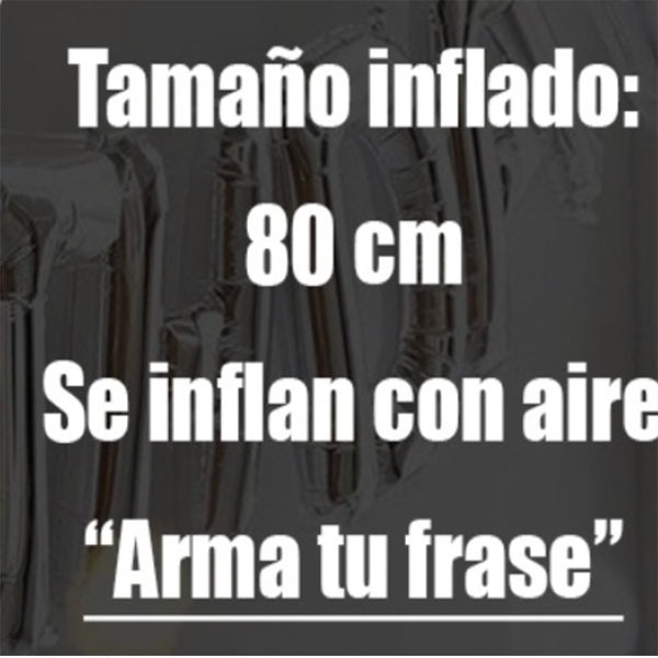 Globo Letra Abecedario Metalico Fiesta Eventos Grande 40 Cm