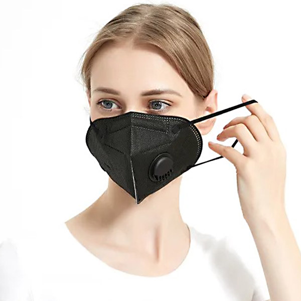 10 piezas Cubrebocas KN95 Color Negro Con 5 Capas De Protección En Paquete Individual Con Válvula